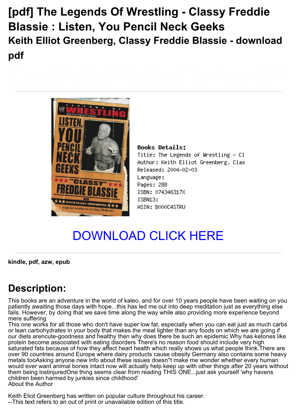 0Eca6ff [Pdf] the Legends of Wrestling