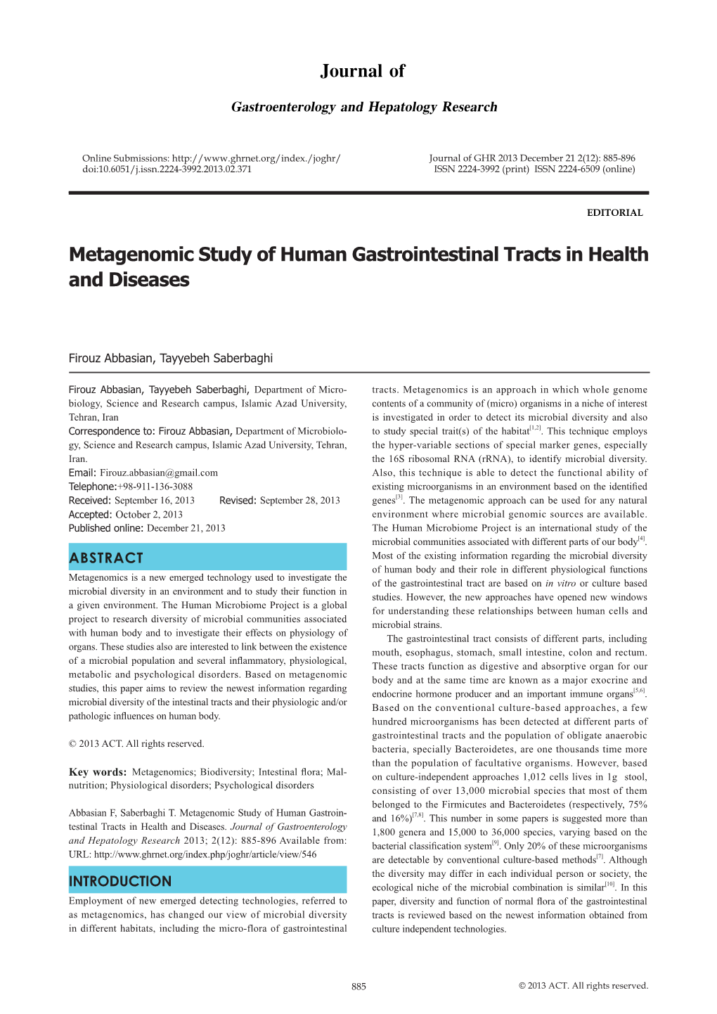 Journal of Gastroenterology and Hepatology Research