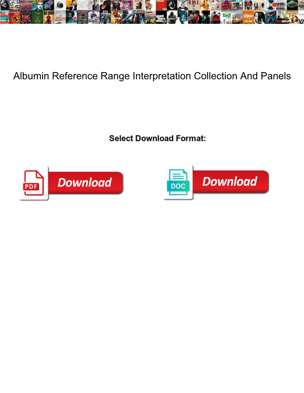 Albumin Reference Range Interpretation Collection and Panels