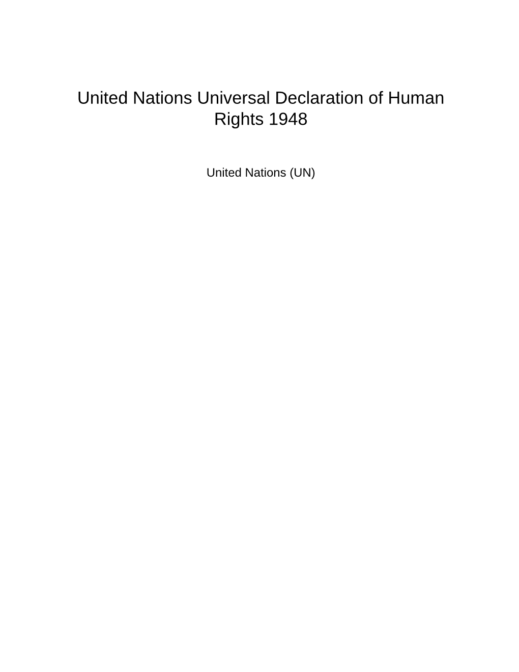 Universal Declaration of Human Rights 1948