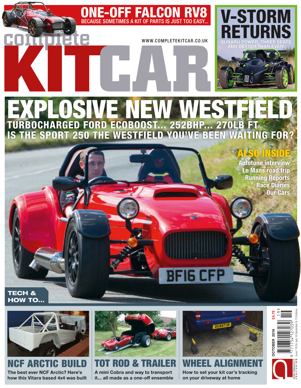 Complete Kit Car October, 2016 Westfield Sport