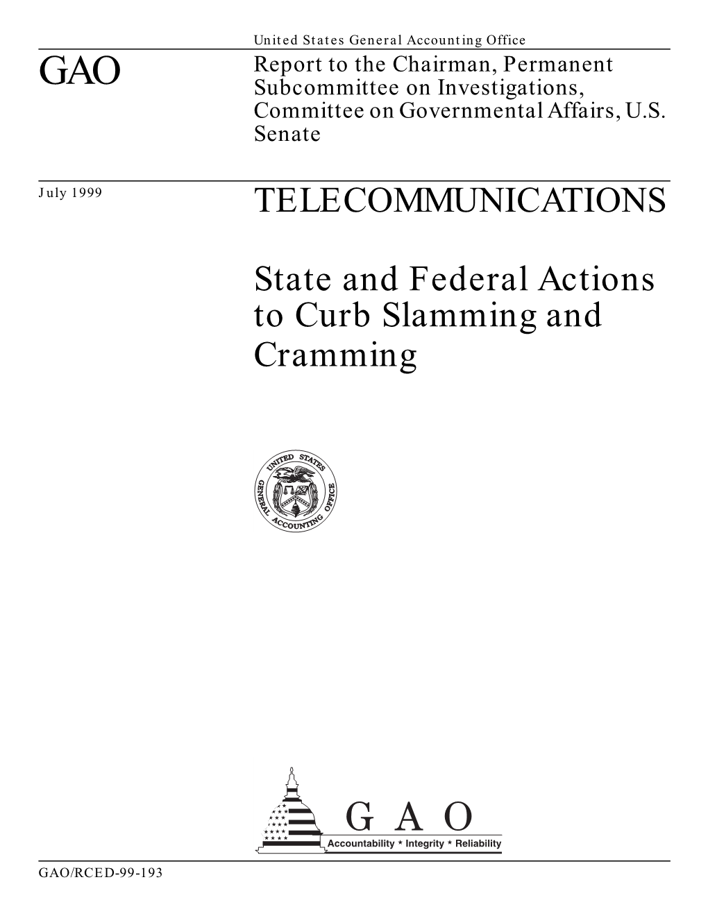 TELECOMMUNICATIONS State and Federal Actions