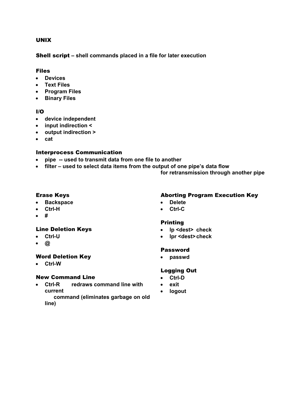 Shell Script Shell Commands Placed in a File for Later Execution