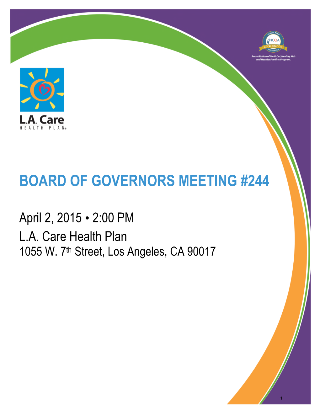 Board of Governors Meeting #244