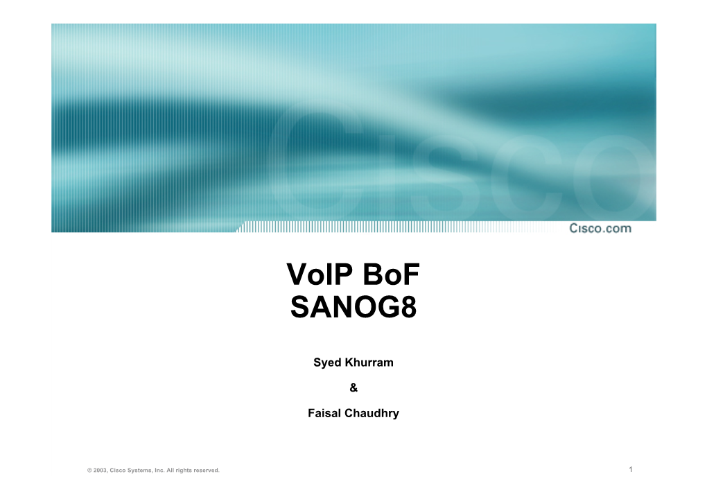 Voip Bof SANOG8