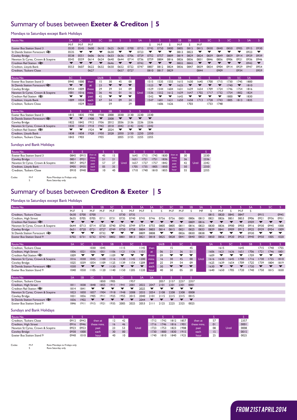 Stagecoach Bus Timetable