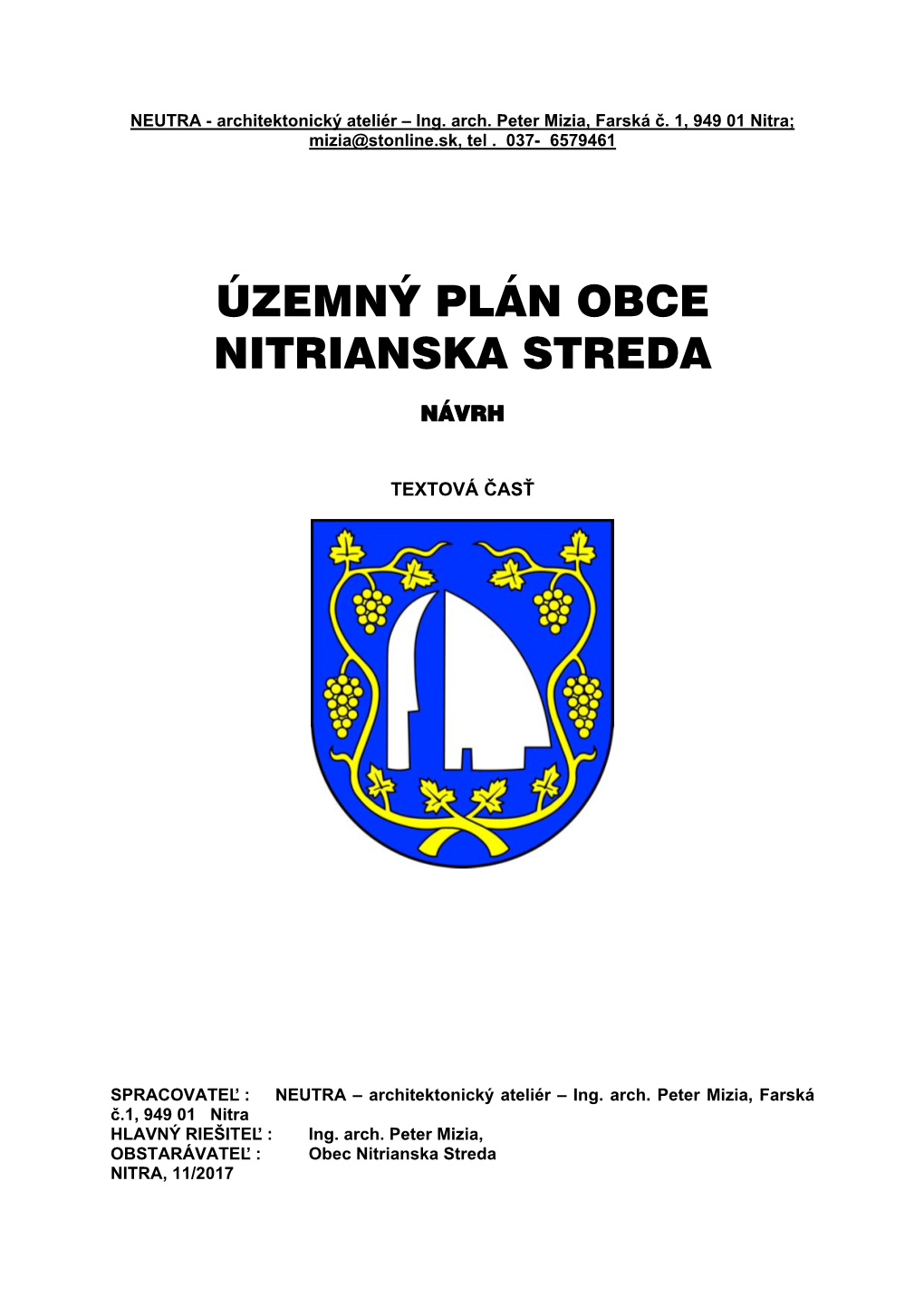Územný Plán Obce Nitrianska Streda