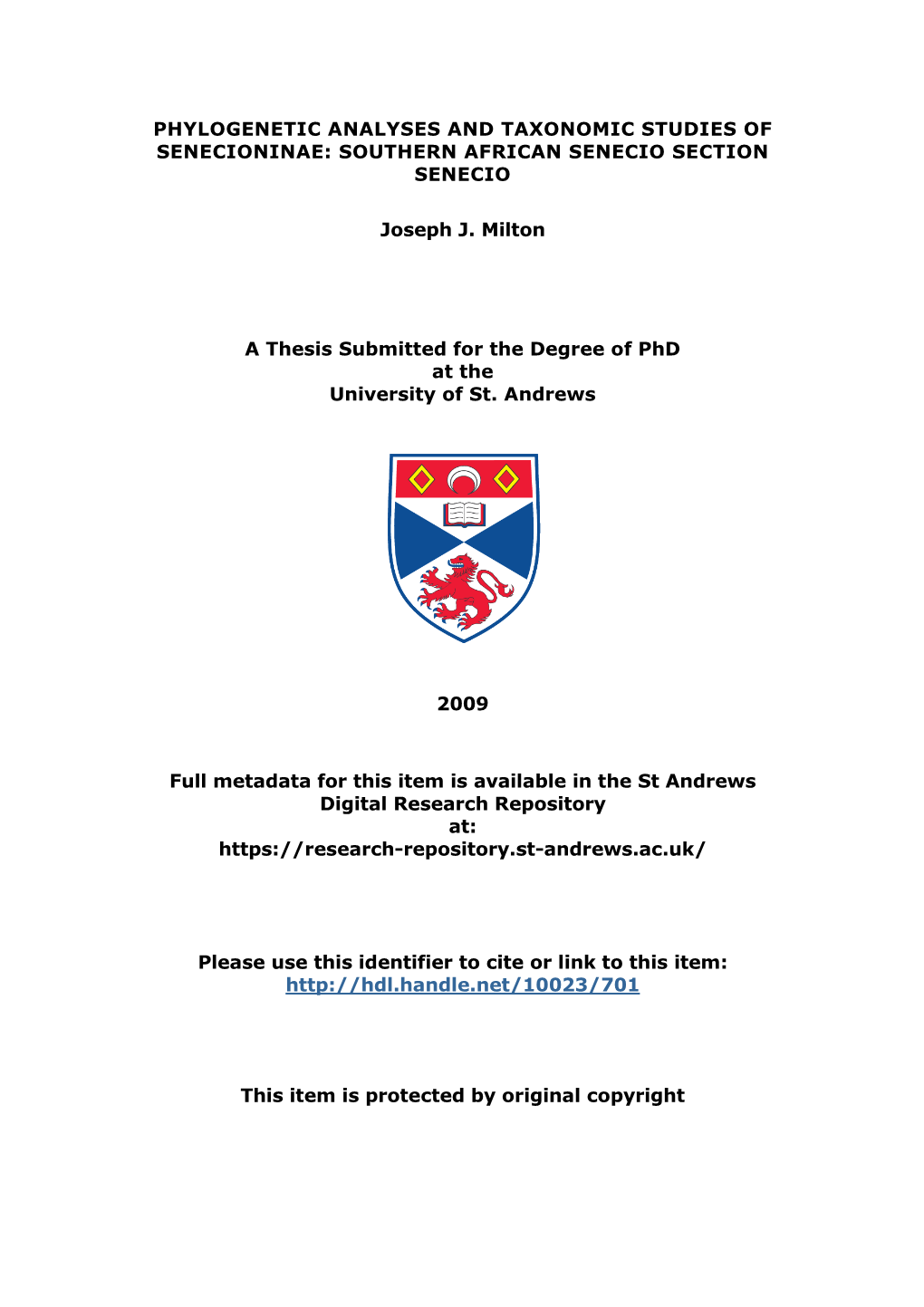 Joseph J Milton Phd Thesis