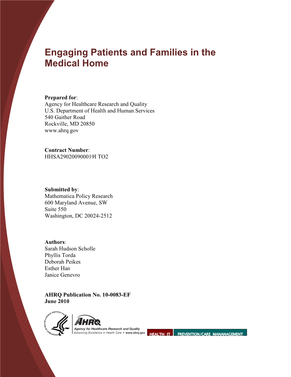Engaging Patients and Families in the Medical Home