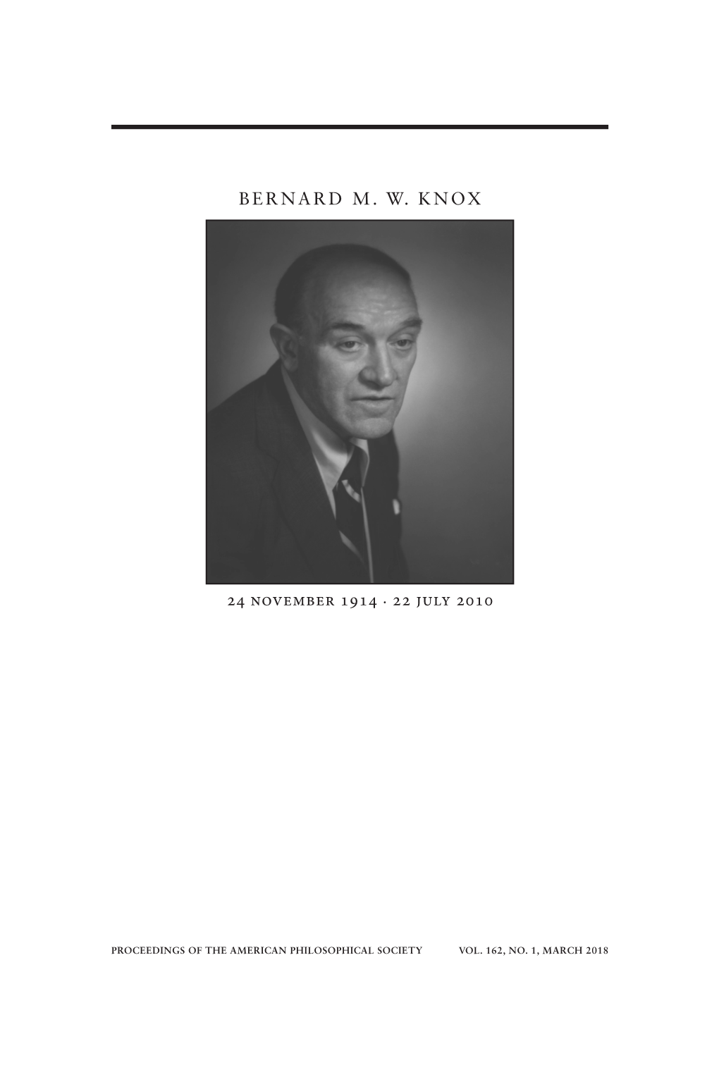 Bernard M. W. Knox