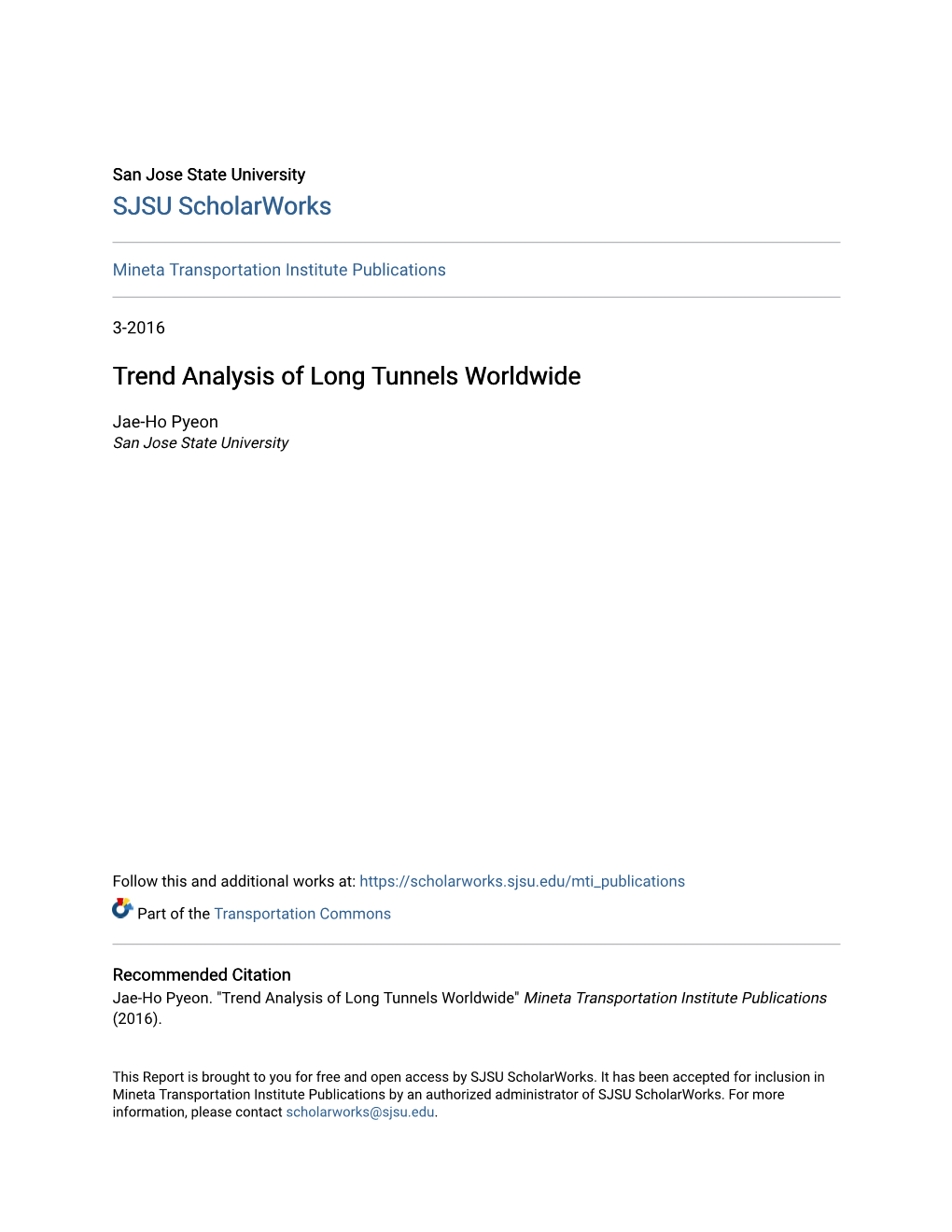 Trend Analysis of Long Tunnels Worldwide