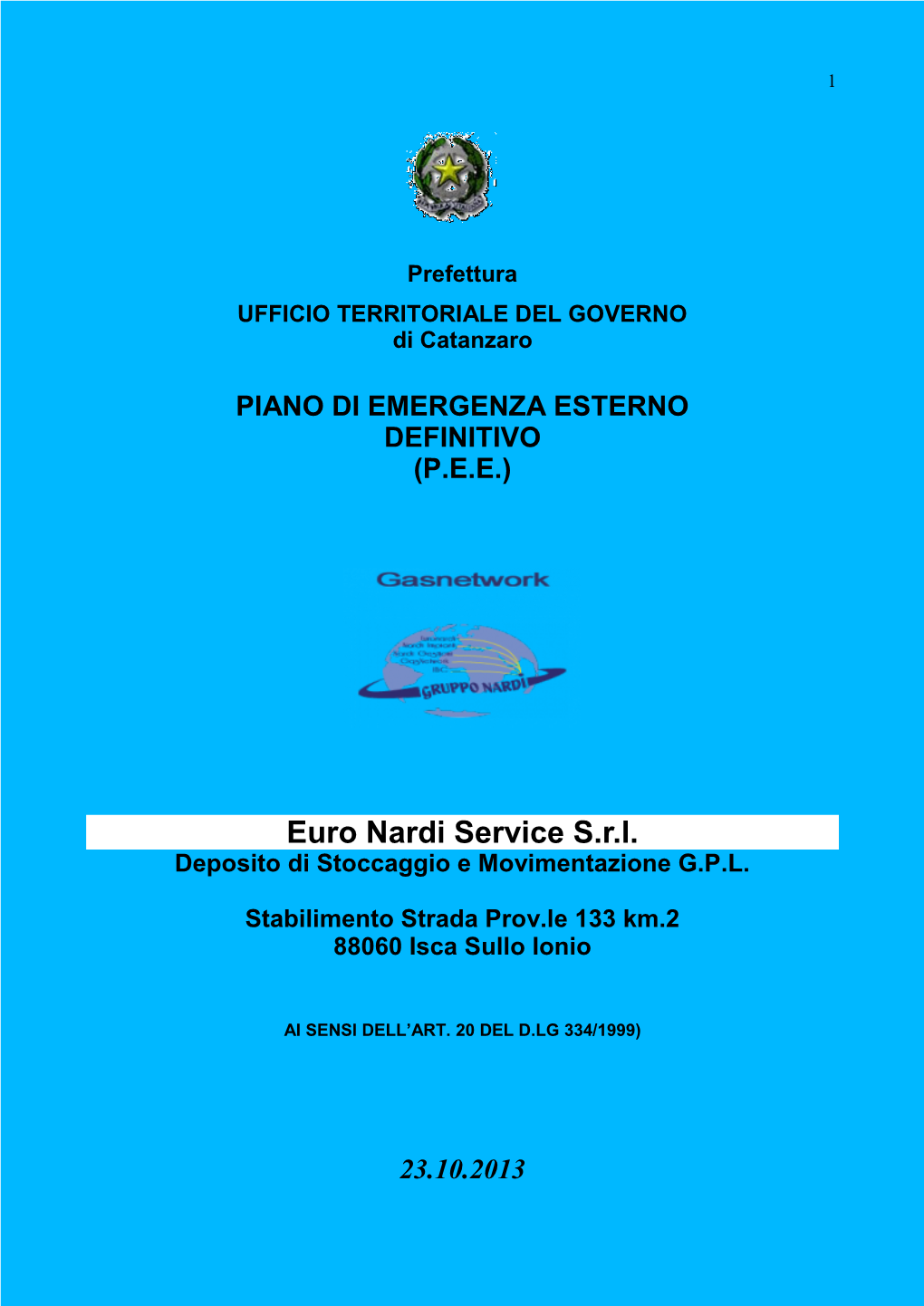 Iii Schema Di Piano D'emergenza Esterna (Pee)