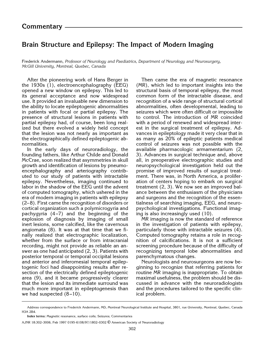 Brain Structure and Epilepsy: the Impact of Modern Imaging