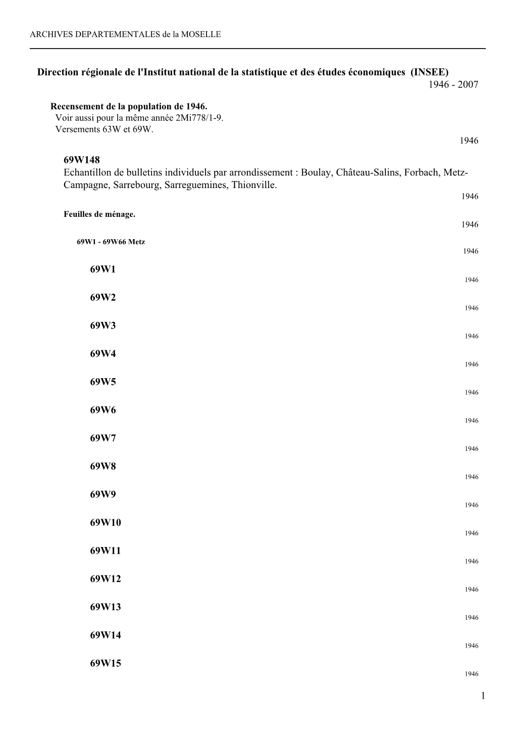 Insee) 1946 - 2007