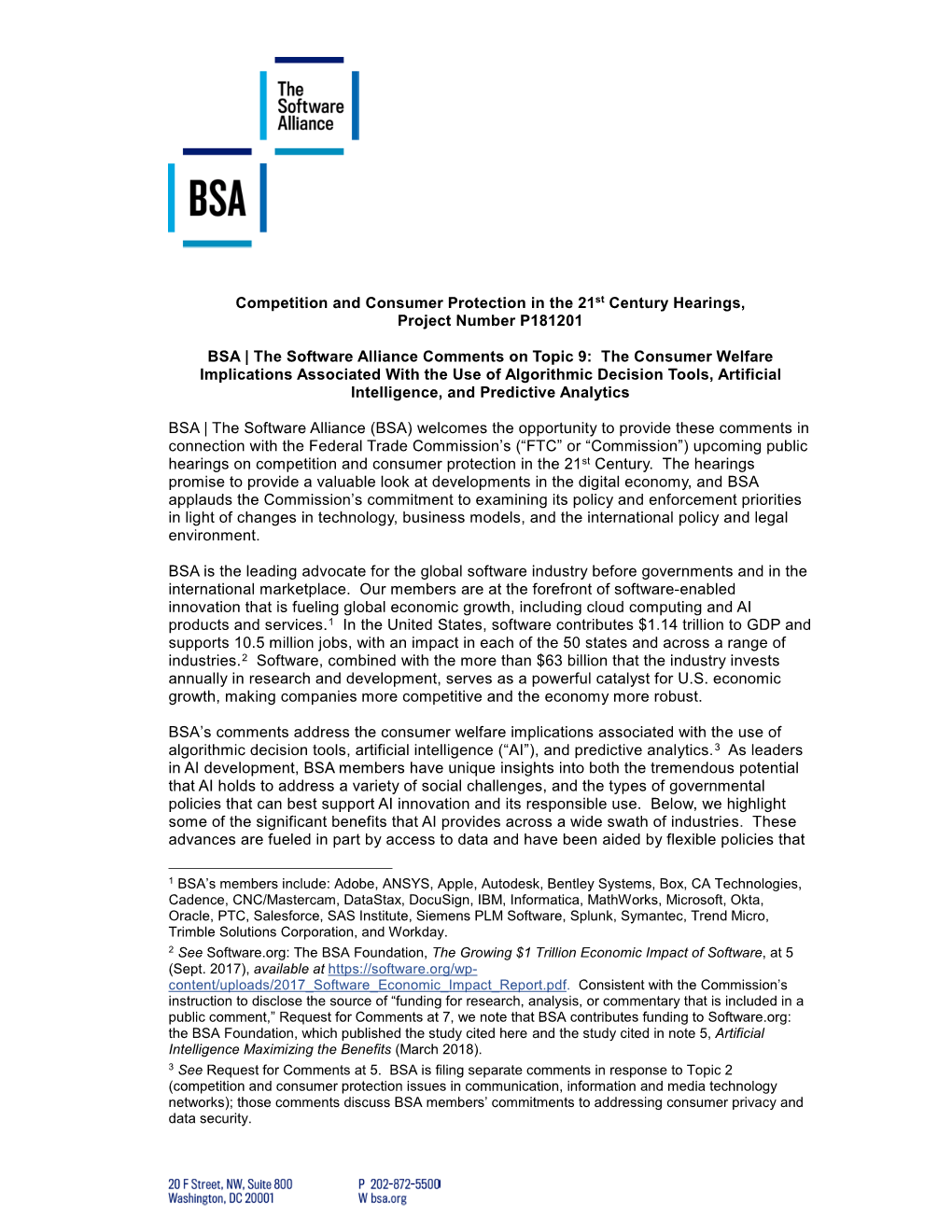 Competition and Consumer Protection in the 21St Century Hearings, Project Number P181201