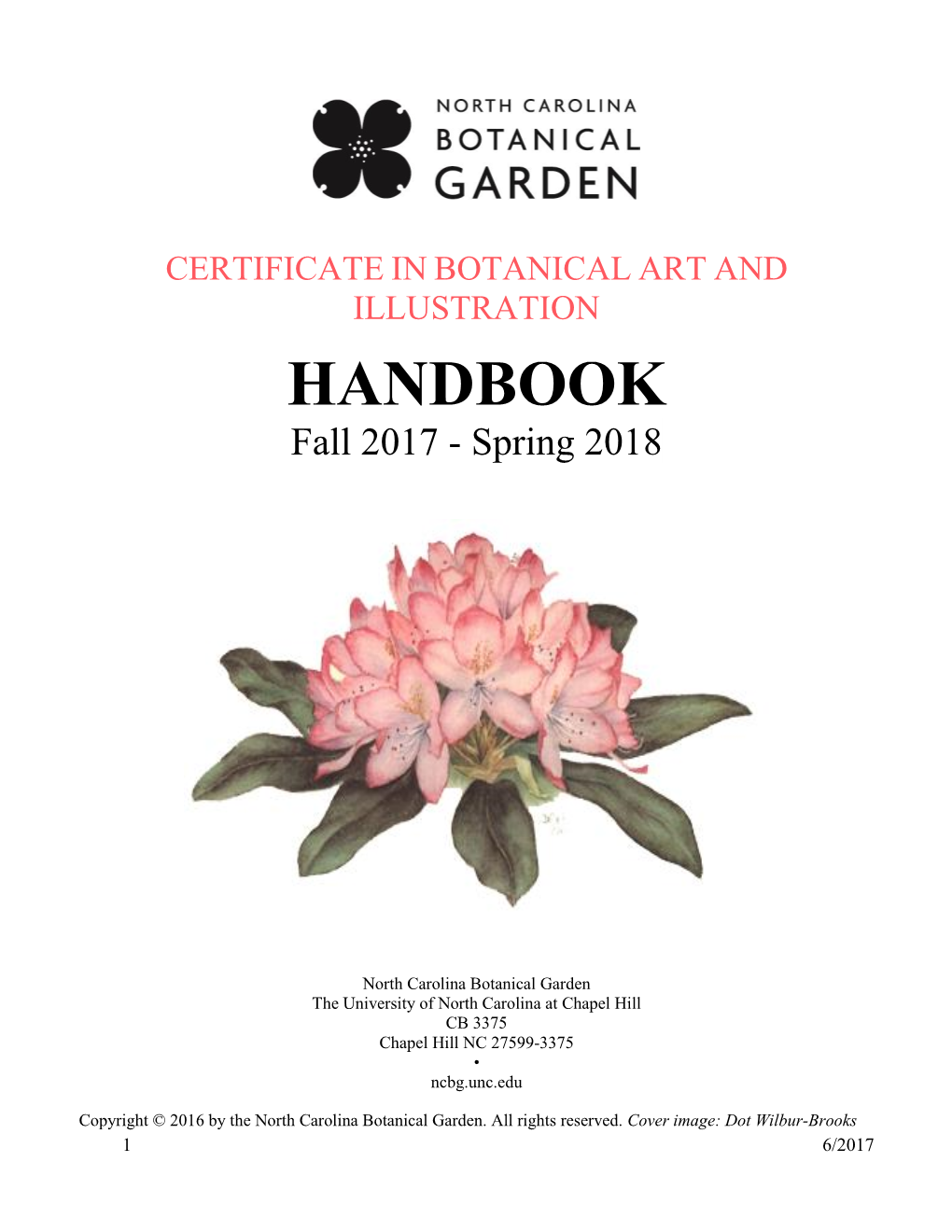HANDBOOK Fall 2017 - Spring 2018