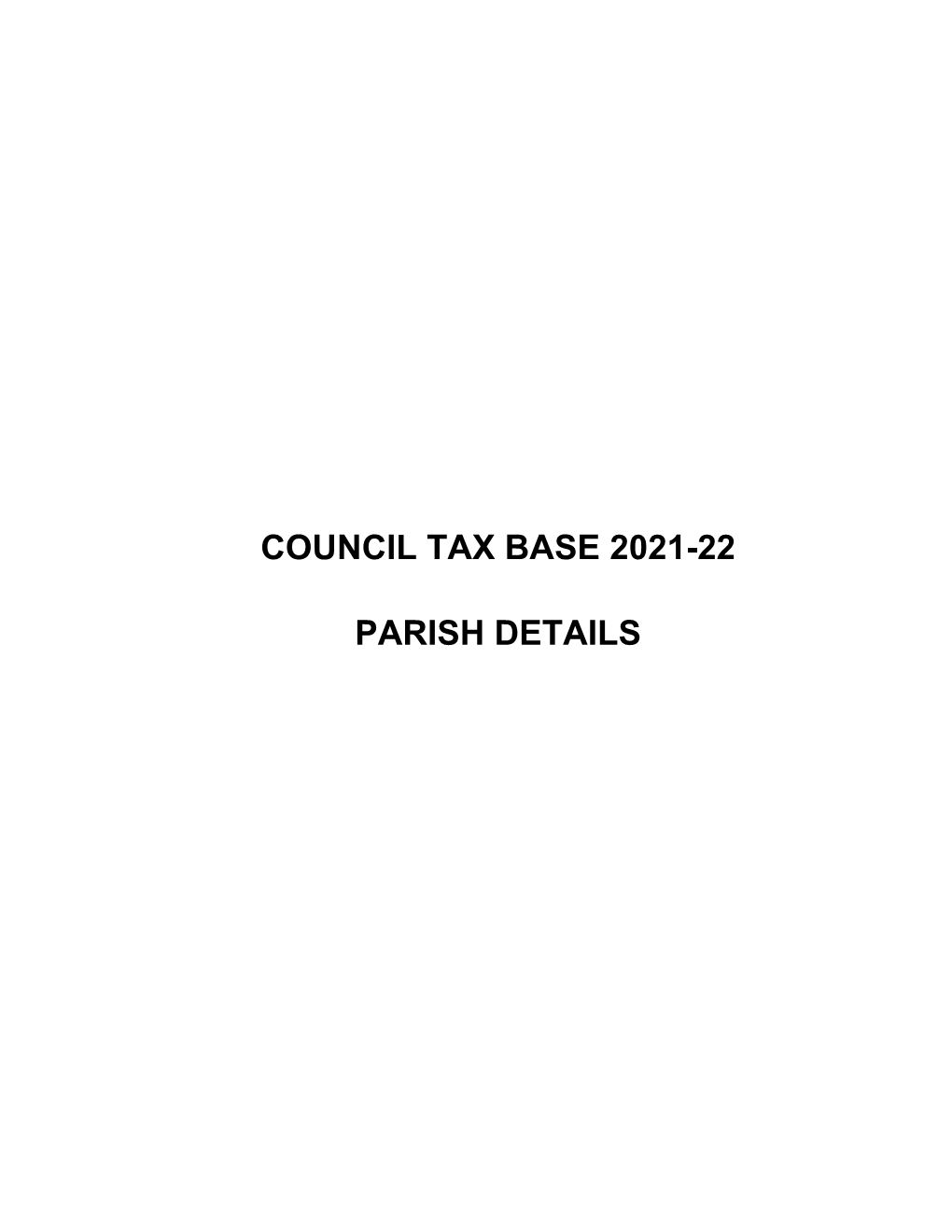 Council Tax Base 2021/22