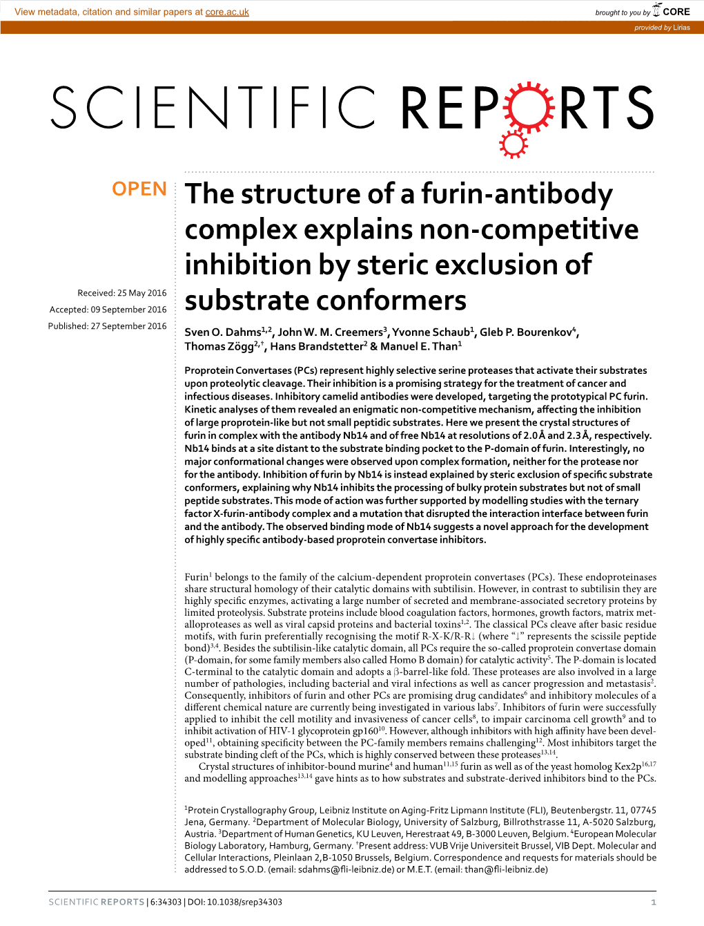 The Structure of a Furin-Antibody Complex Explains Non-Competitive