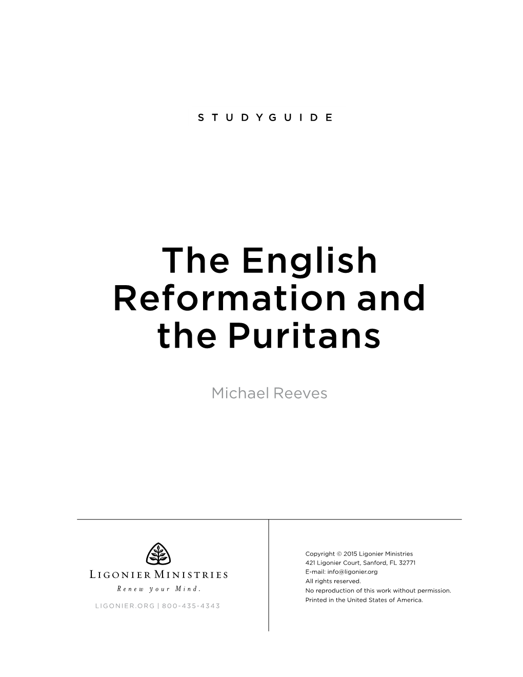 The English Reformation and the Puritans