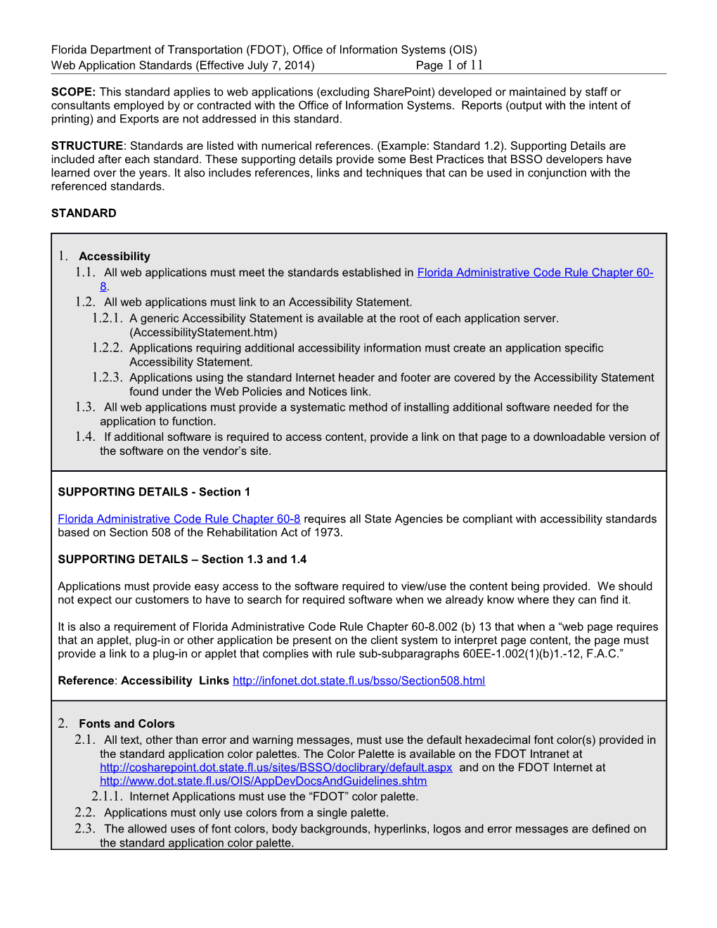 Web Application Standards Effective 7/07/2014