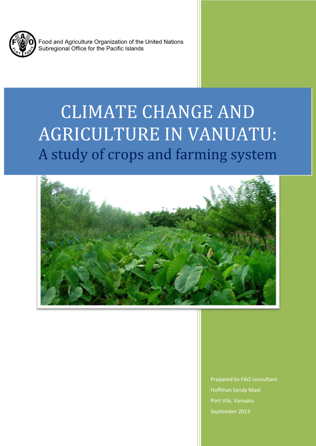 Agriculture and Climate Change in Vanuatu:Crops