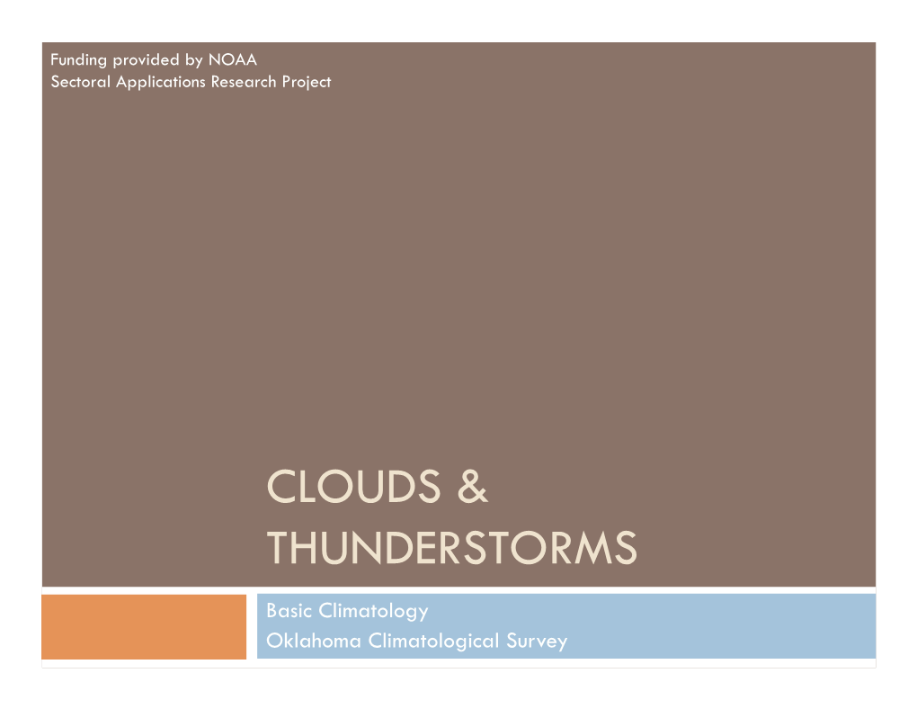 Clouds & Thunderstorms