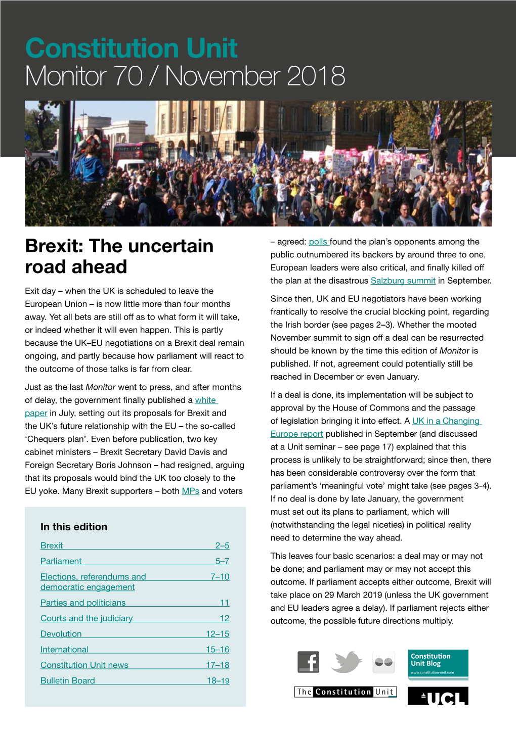 Constitution Unit Monitor 70 / November 2018