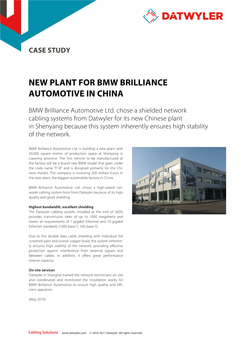 Case Study New Plant for Bmw Brilliance Automotive in China