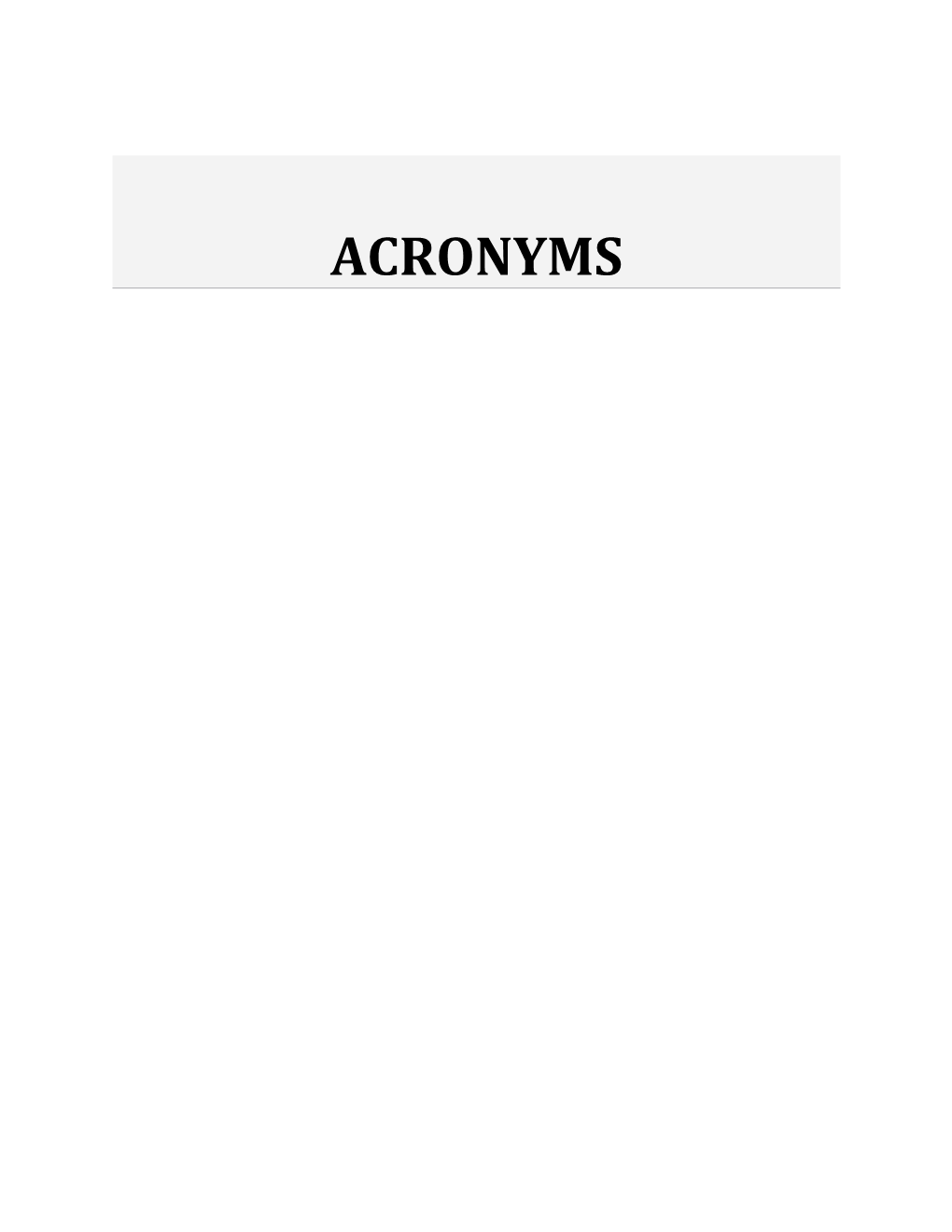 Acronyms Dynamics of Disturbance