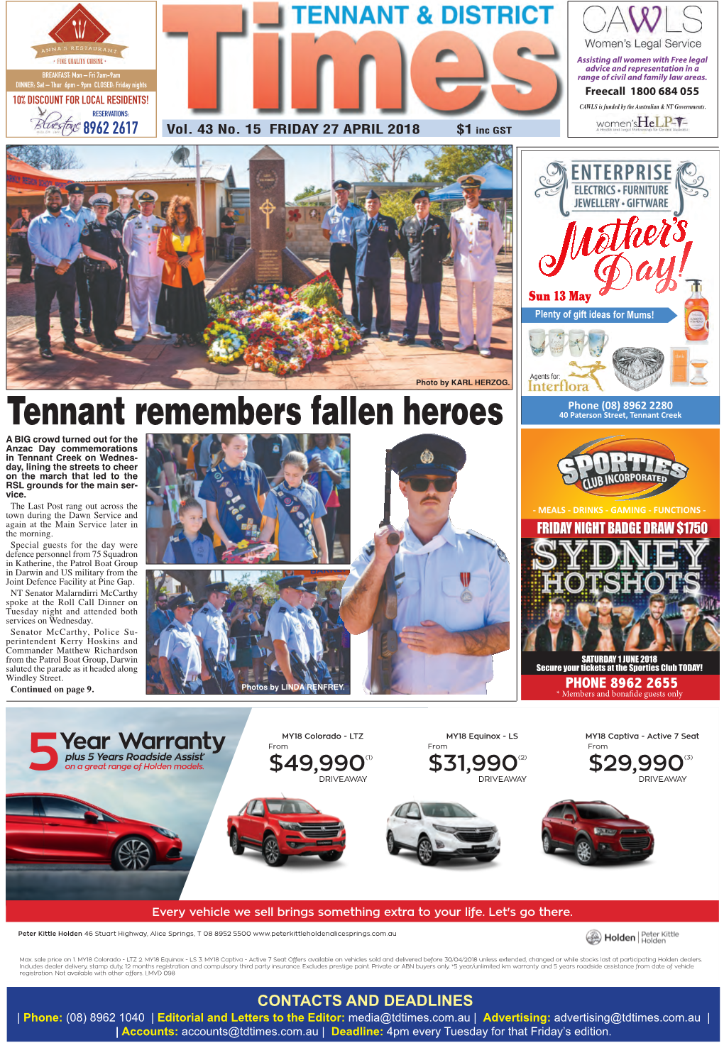 Tennant Remembers Fallen Heroes