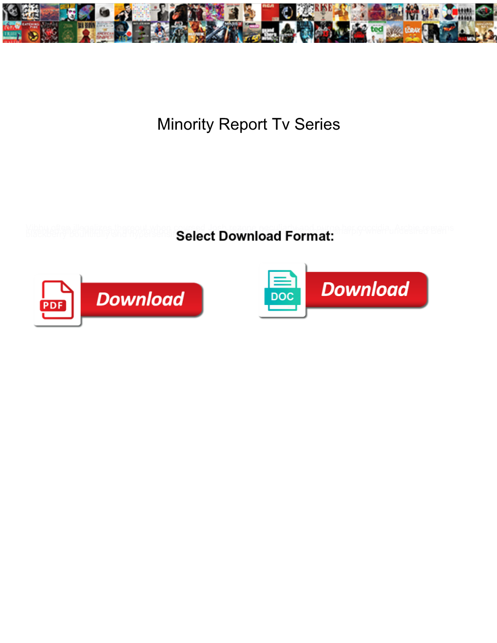 Minority Report Tv Series