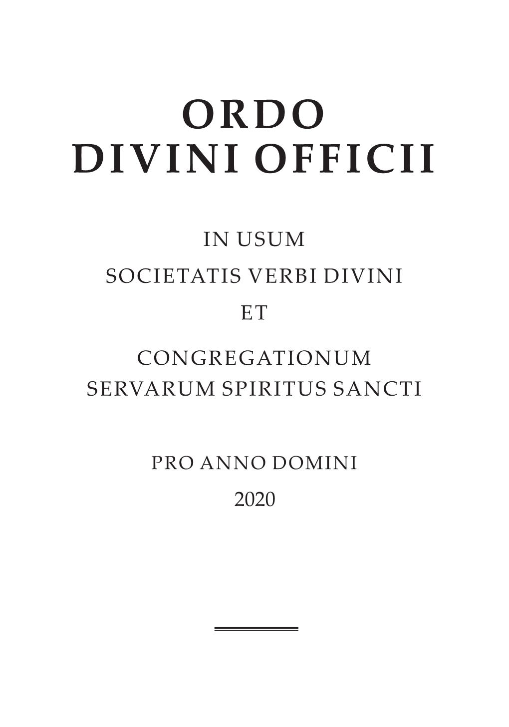 Ordo Divini Officii