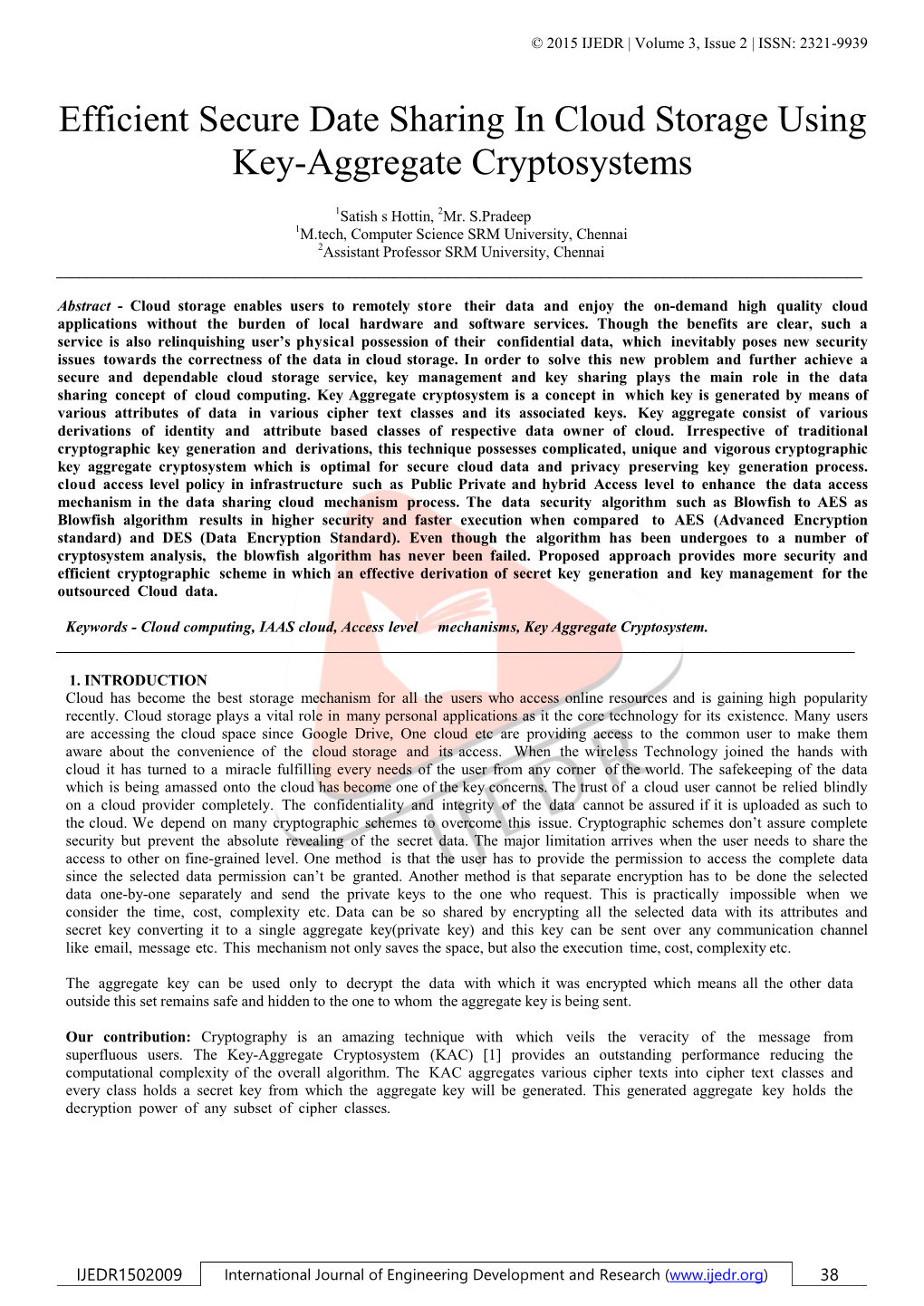 Efficient Secure Date Sharing in Cloud Storage Using Key-Aggregate Cryptosystems