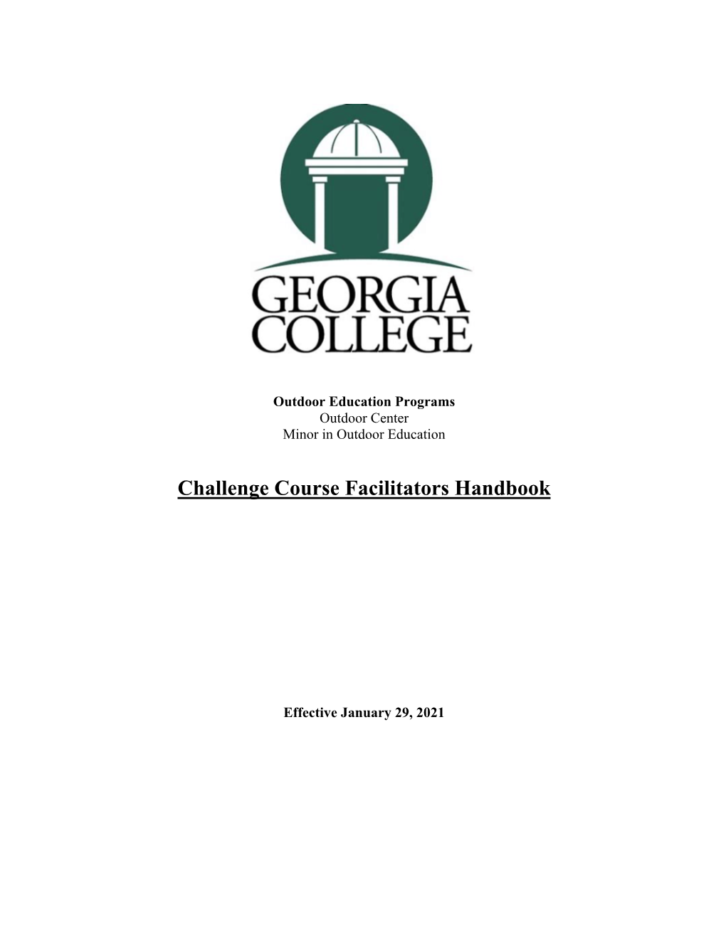 Challenge Course Facilitators Handbook