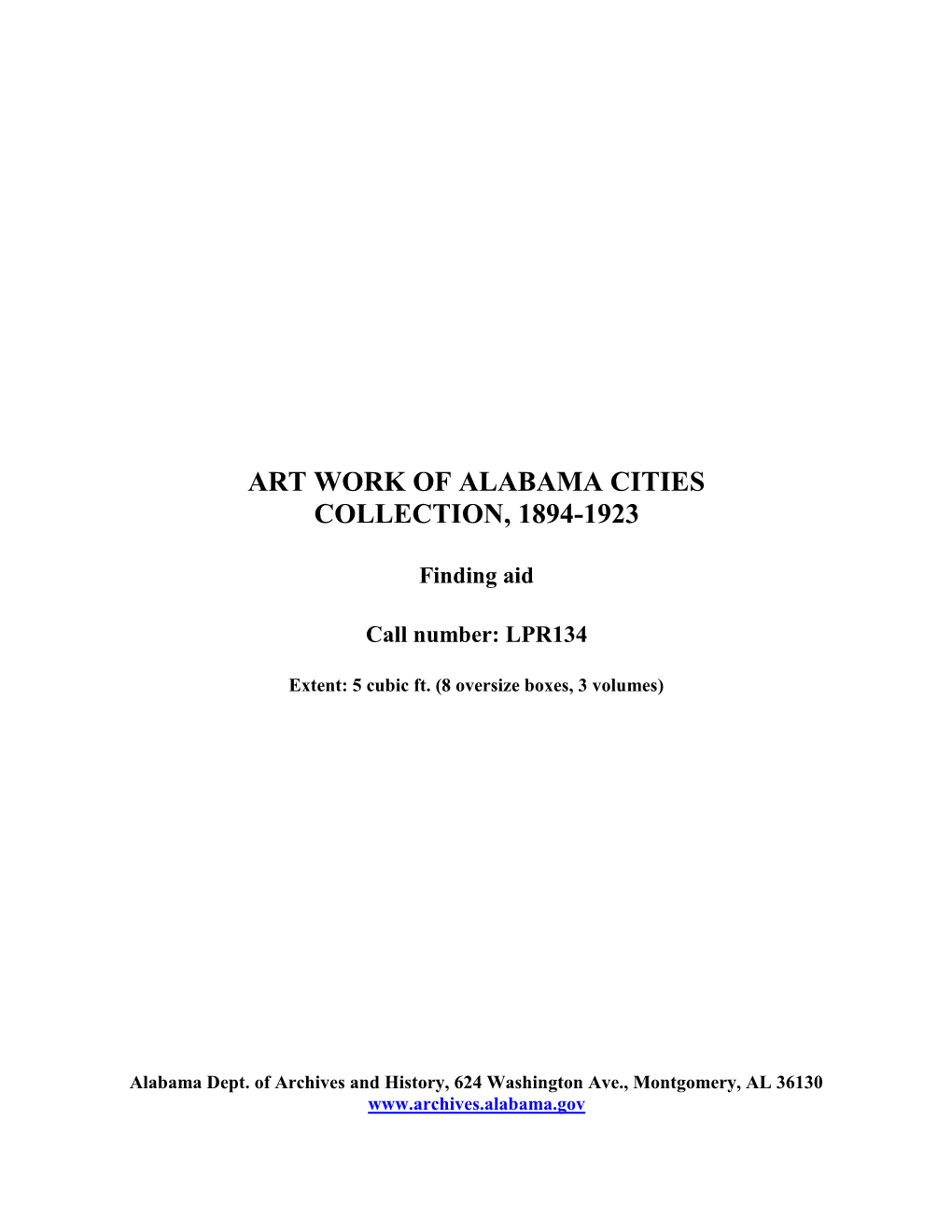 Art Work of Alabama Cities Collection, 1894-1923