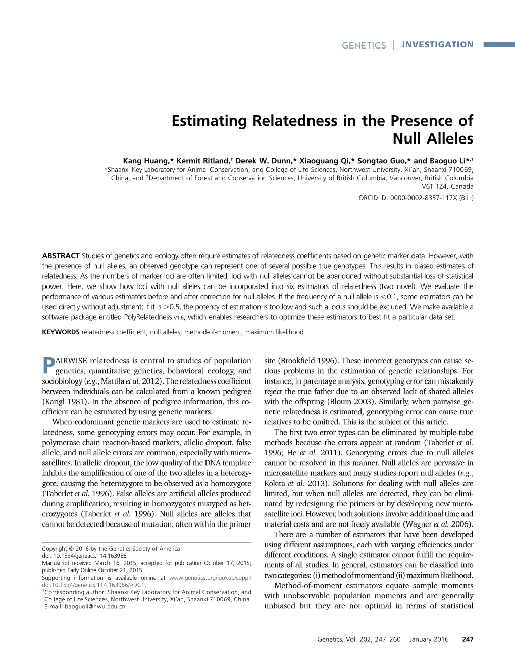 Estimating Relatedness in the Presence of Null Alleles