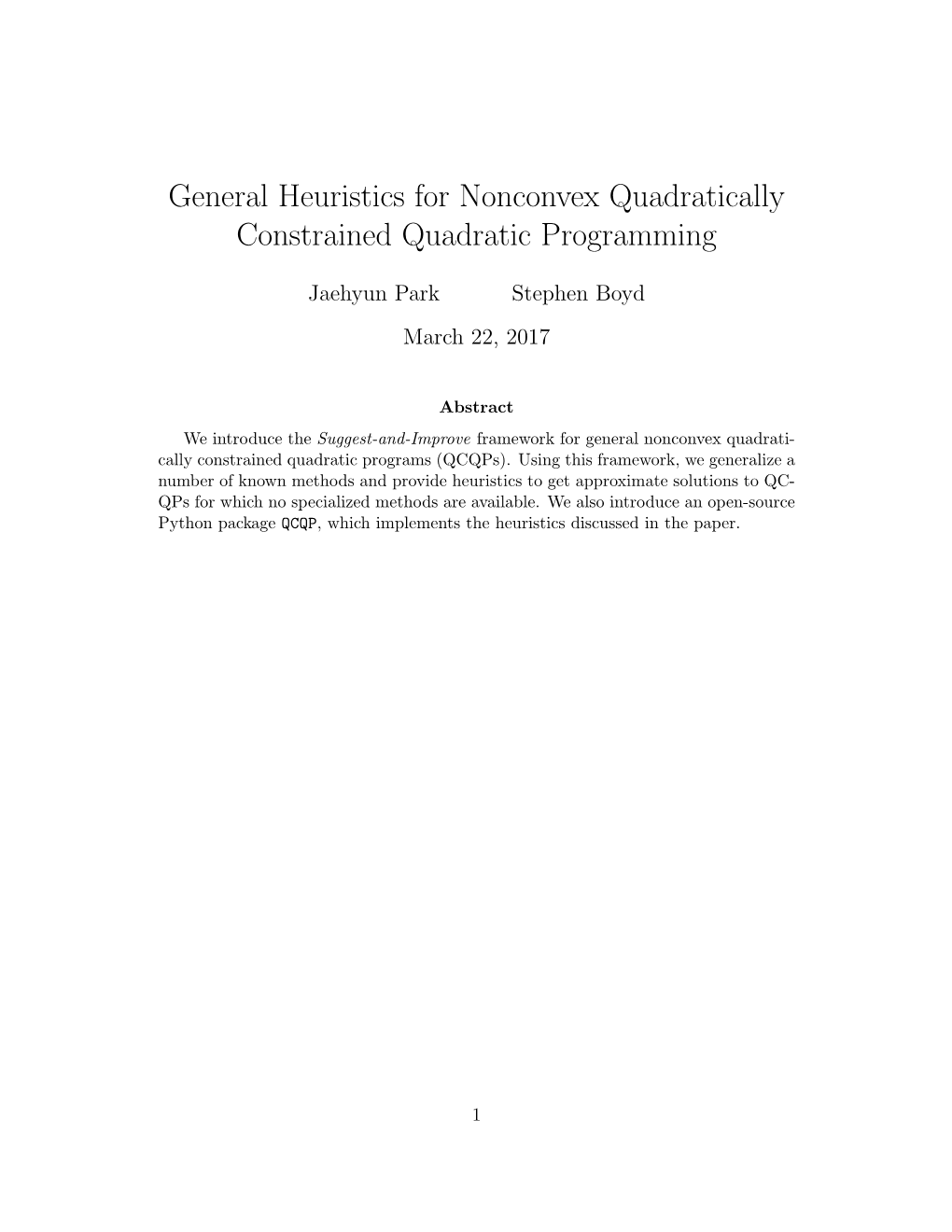 General Heuristics for Nonconvex Quadratically Constrained Quadratic Programming