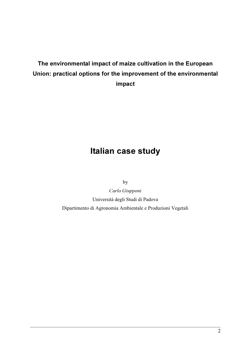 Italian Case Study