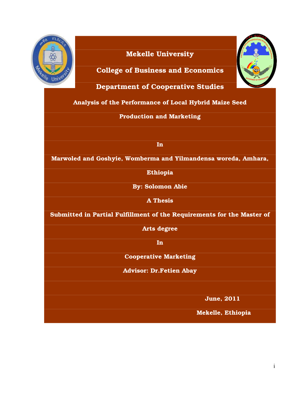 Analysis of the Performance of Local Hybrid Maize Seed.Pdf