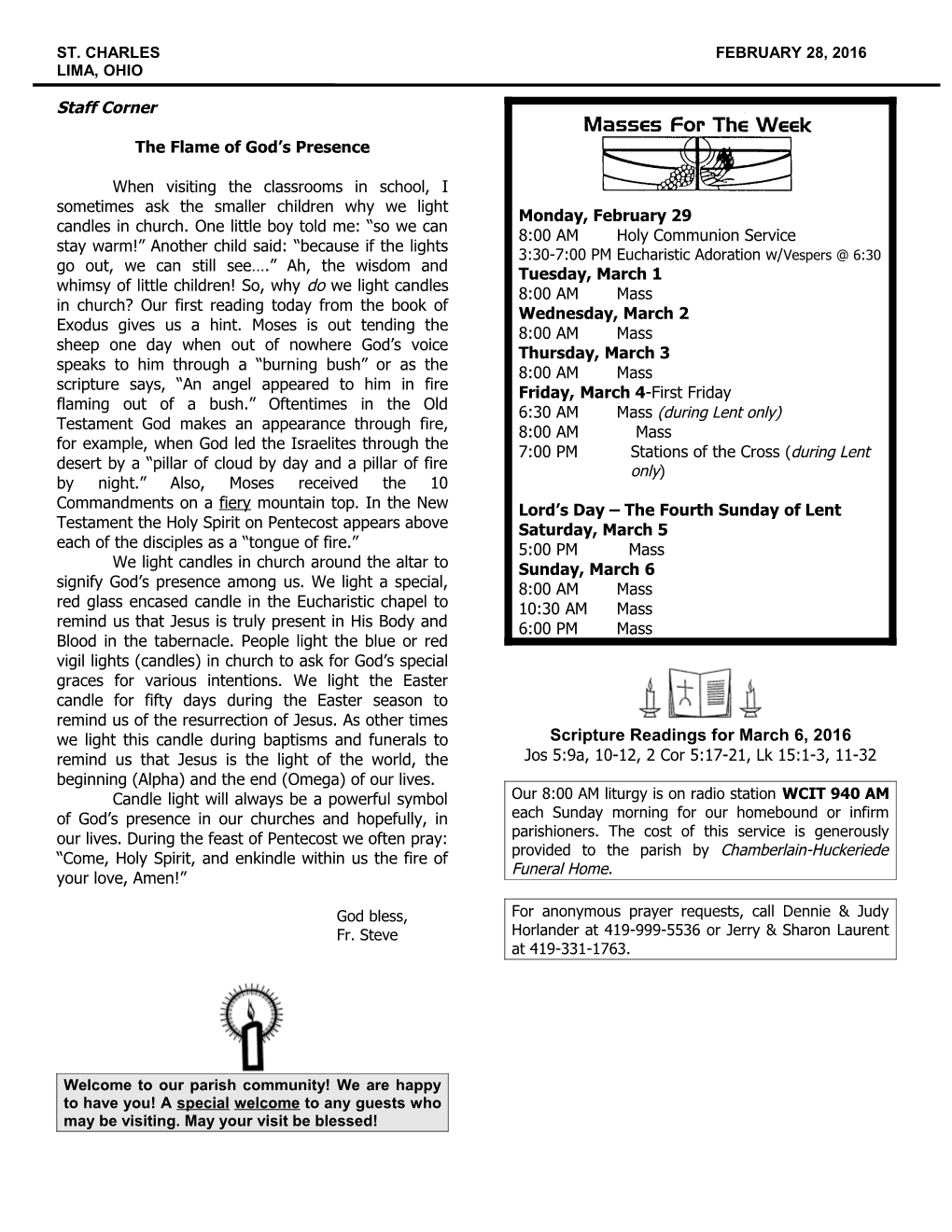 Scripture Readings for the Week of the Trinity s1