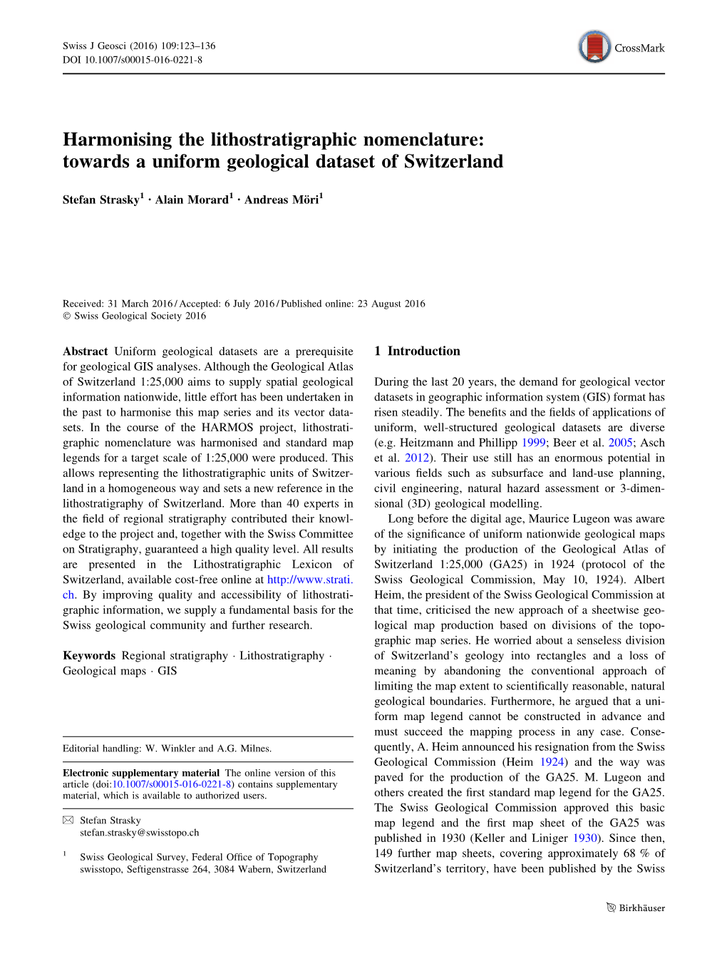 Towards a Uniform Geological Dataset of Switzerland