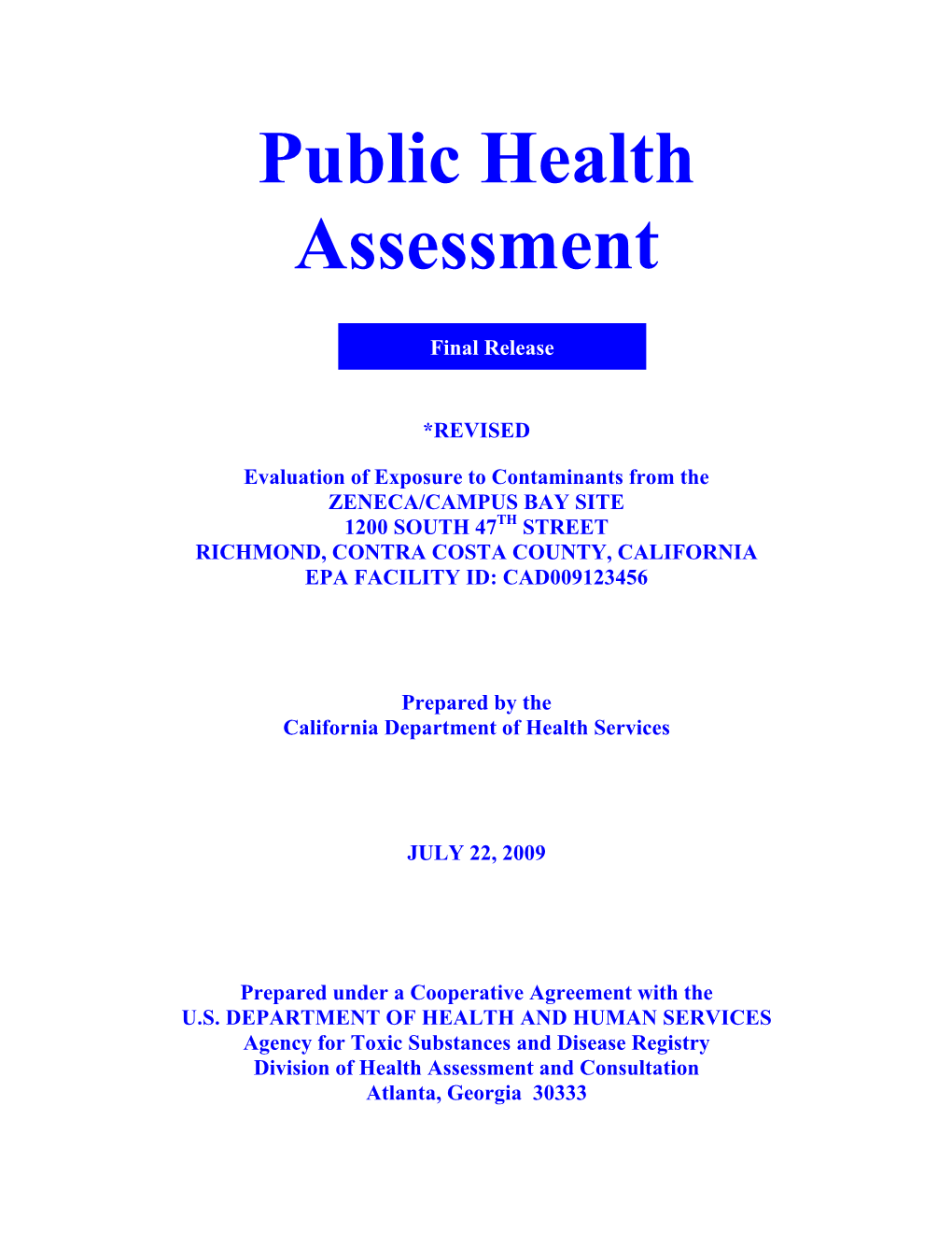 Public Health Assessment