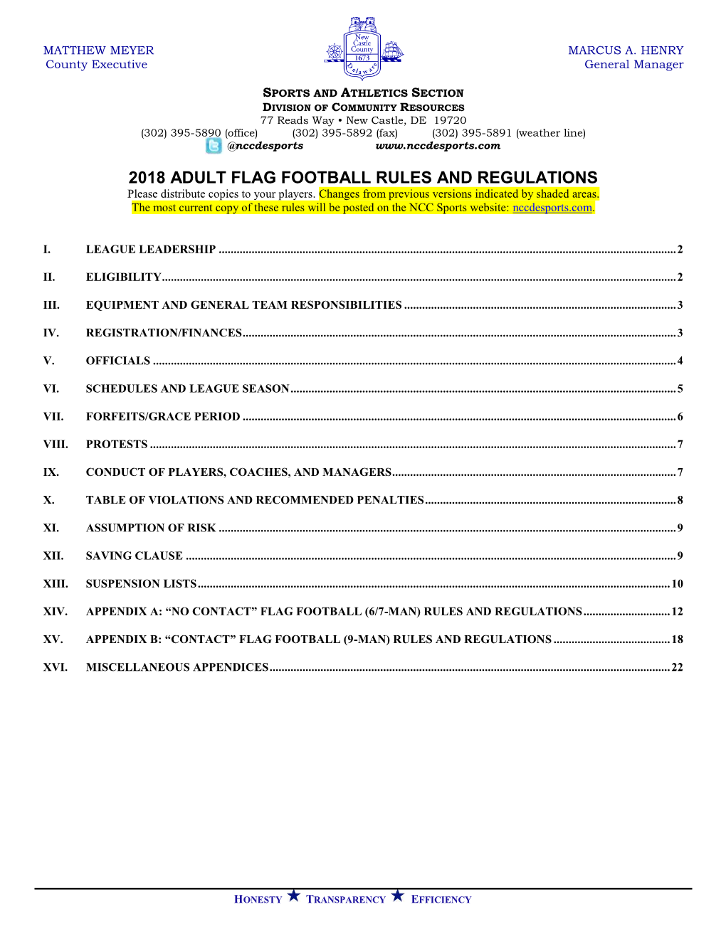 Ncc Adult Football Rules and Regulations