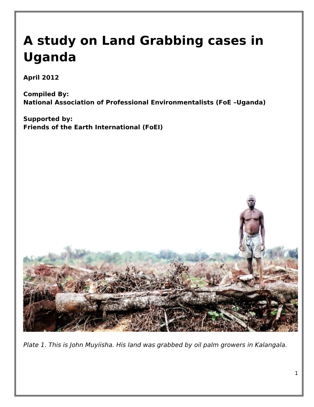 A Study on Land Grabbing Cases in Uganda