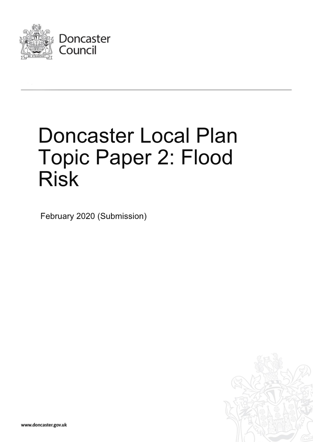 Doncaster Local Plan Topic Paper 2: Flood Risk