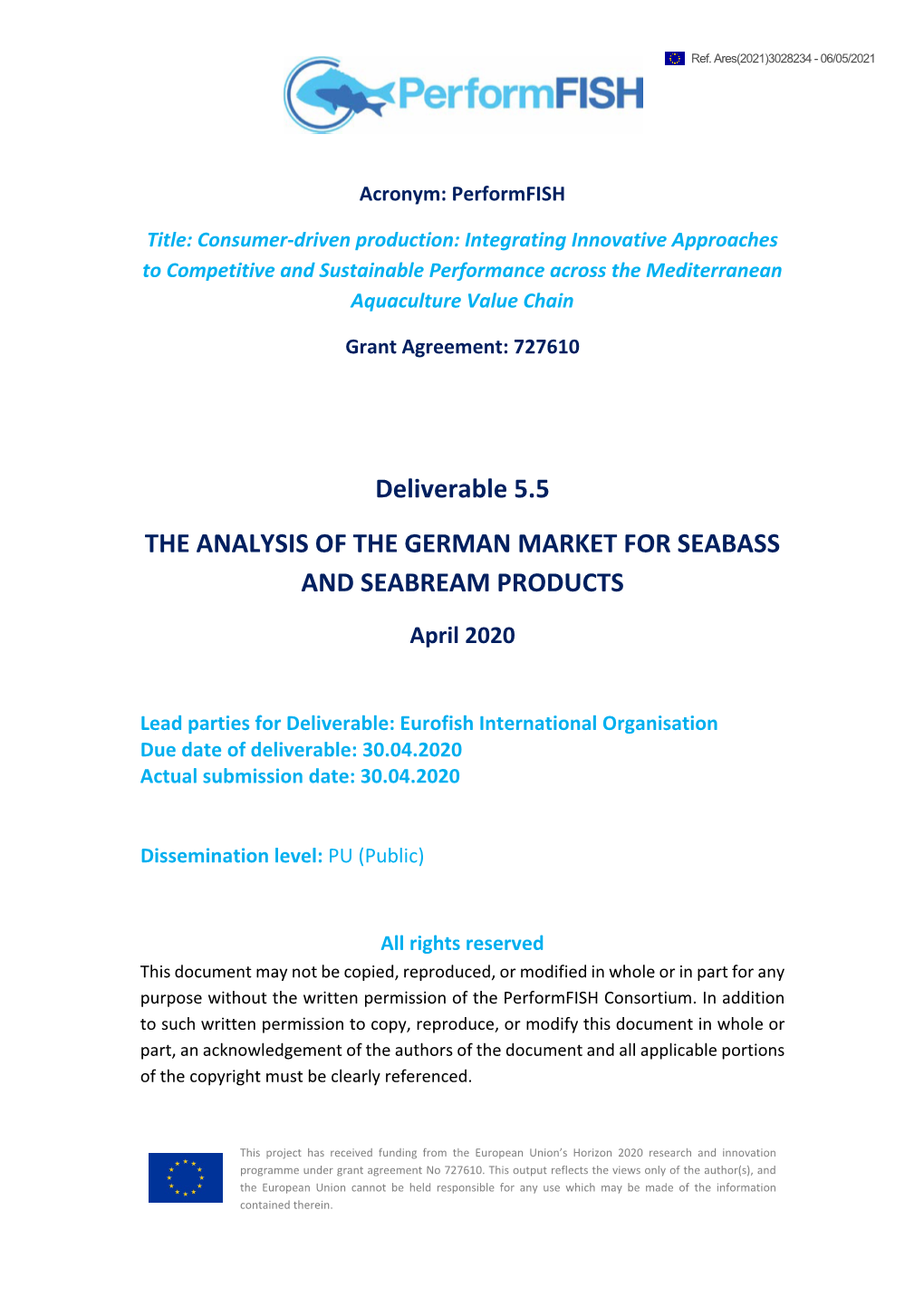 Analysis of the German Market for Seabass and Seabream Products