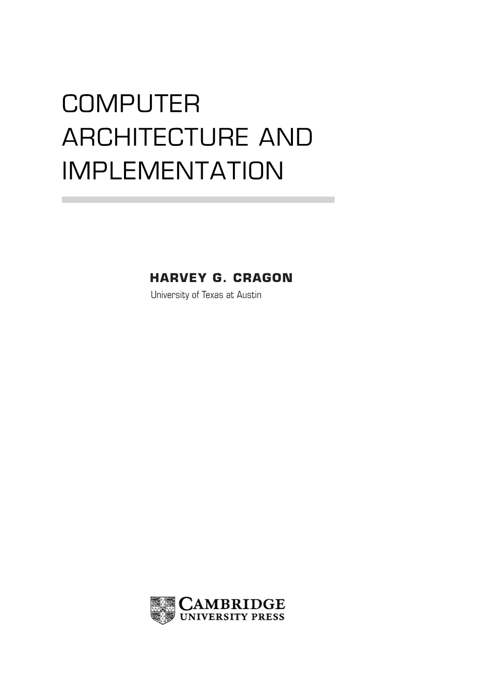 Computer Architecture and Implementation