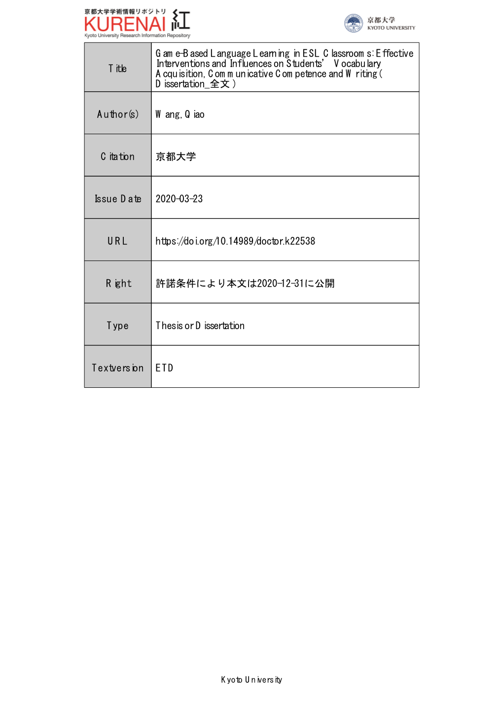 Communicative Competence and Writing( Dissertation 全文 )