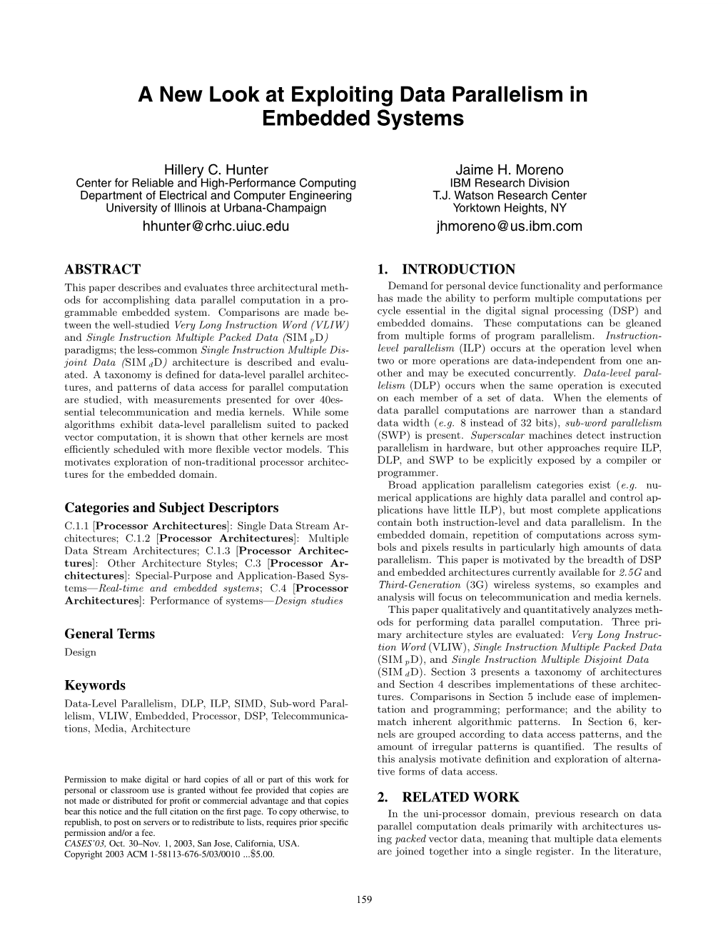 A New Look at Exploiting Data Parallelism in Embedded Systems