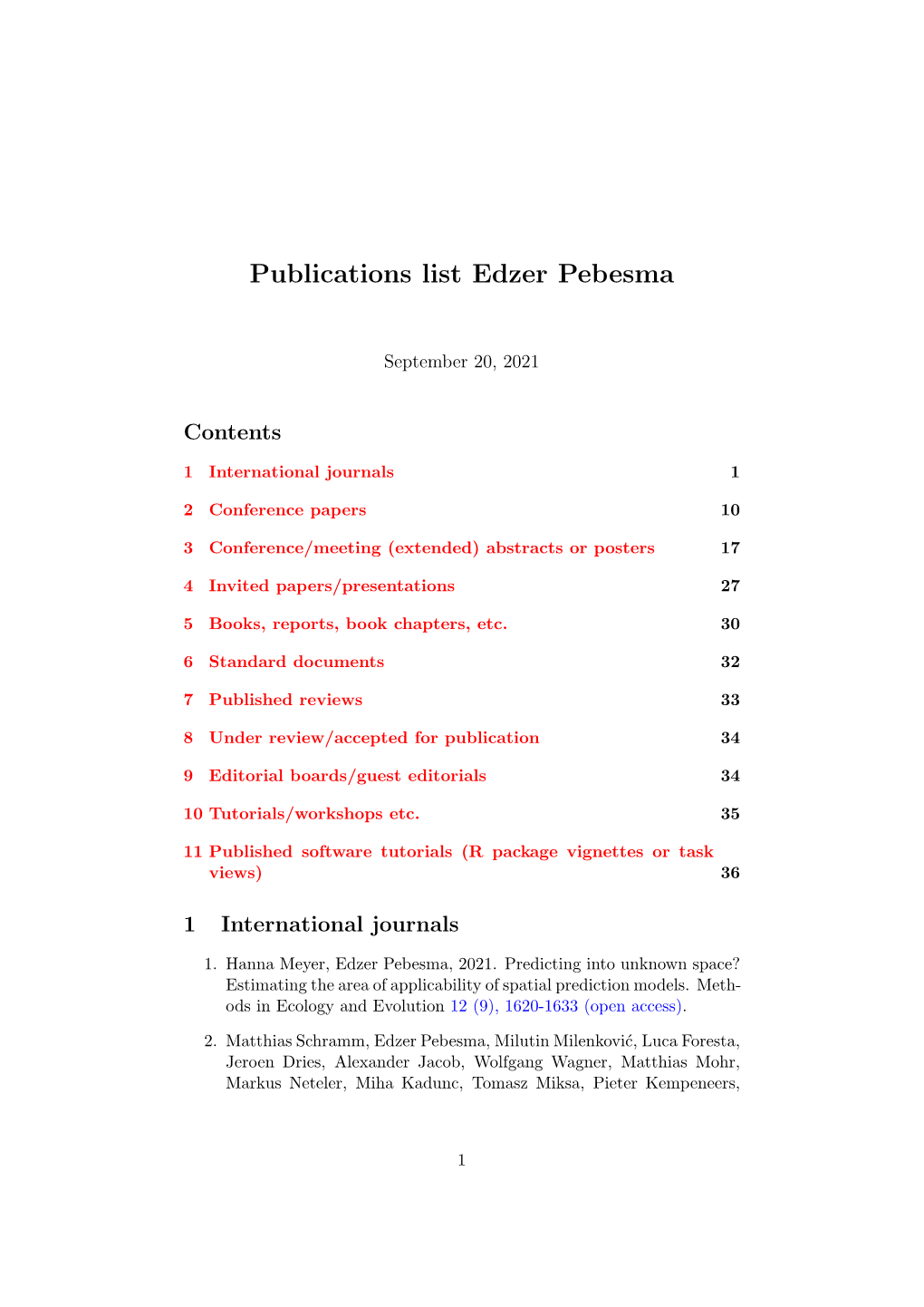 Publications List Edzer Pebesma